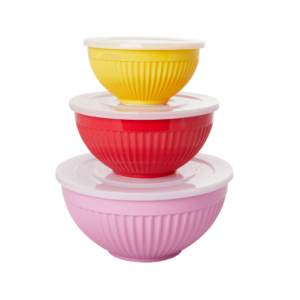 Rice 3'lü Melamin Saklama Kabı - Pink Red Yellow