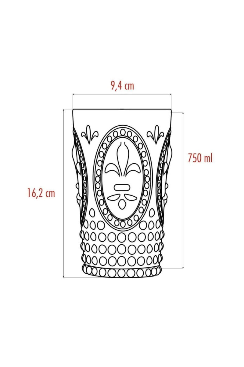 Akrilik 6'lı Uzun Bardak & Su Meşrubat Bardağı 750 ml