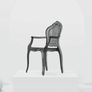 Flori - Kollu Füme Şeffaf Sandalye