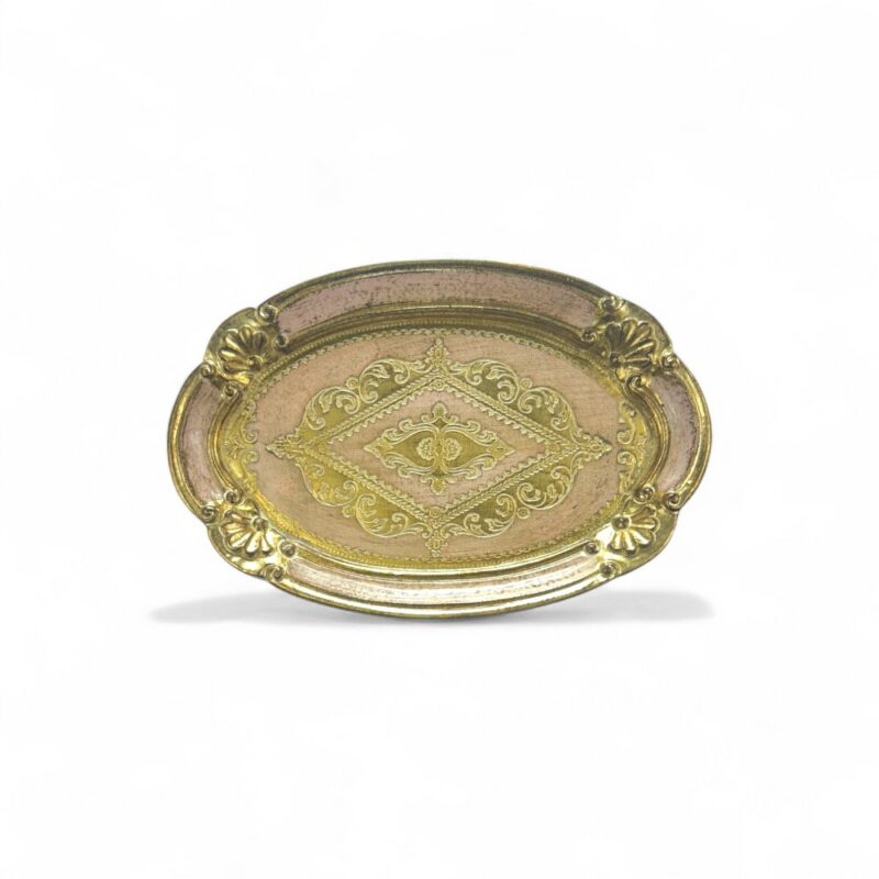 Pembe Oval İtalyan Tepsi Çiçeksiz - Tek Kişilik