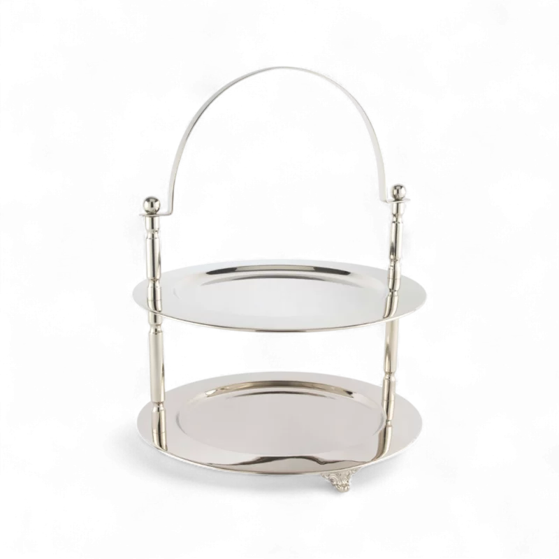 Platin 2 Katlı Kek Standı