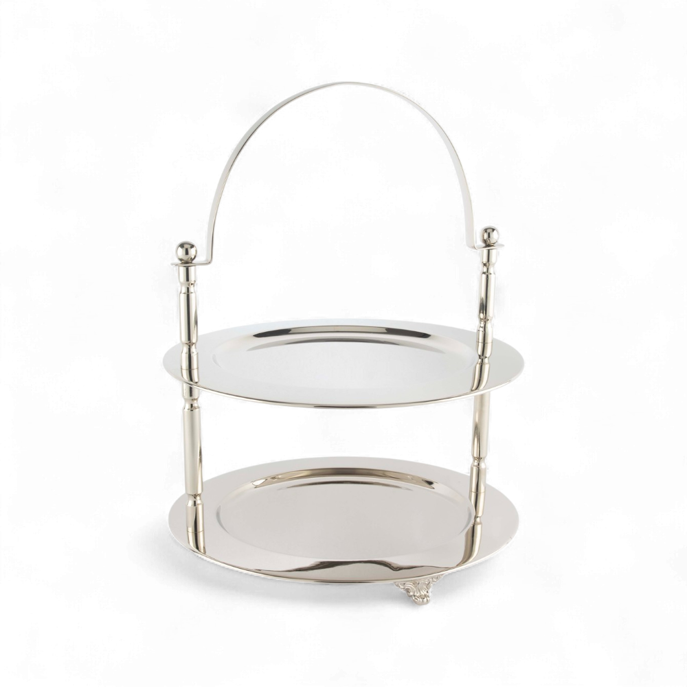 Platin 2 Katlı Kek Standı