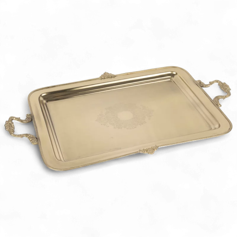 Pirinç İşlemeli Dikdörtgen Tepsi