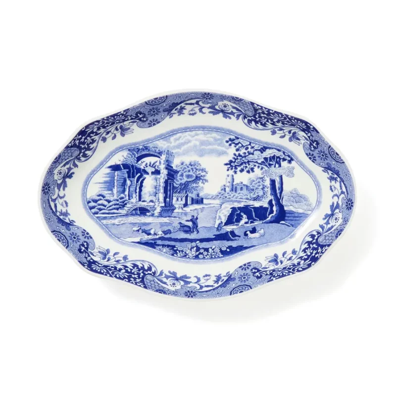 Spode Blue Italian Oval Servis Tabağı