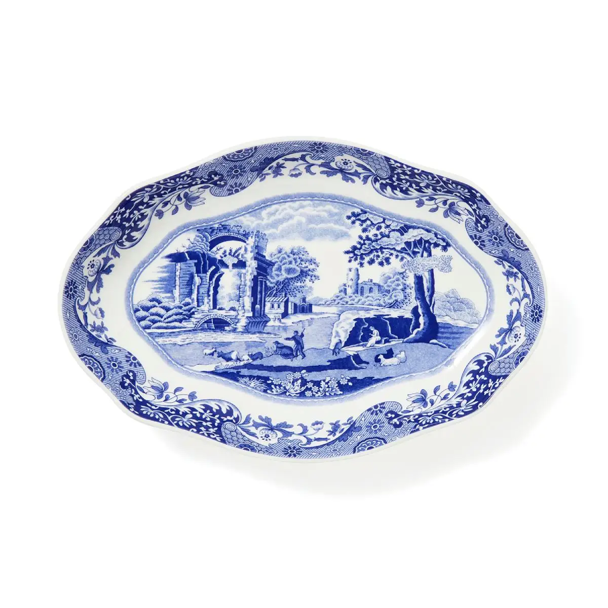 Spode Blue Italian Oval Servis Tabağı