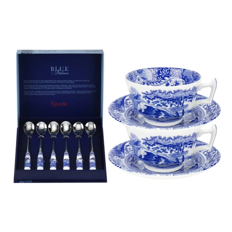 Spode Blue Italian Çay Fincanı Ve Hediye Kaşık Seti