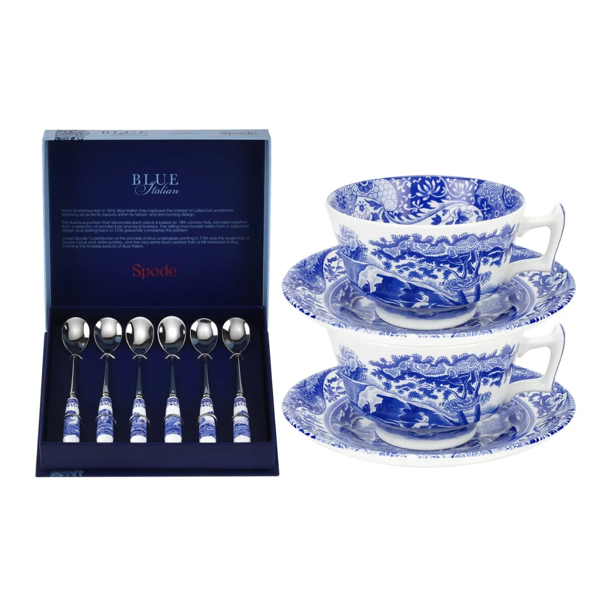 Spode Blue Italian Çay Fincanı Ve Hediye Kaşık Seti