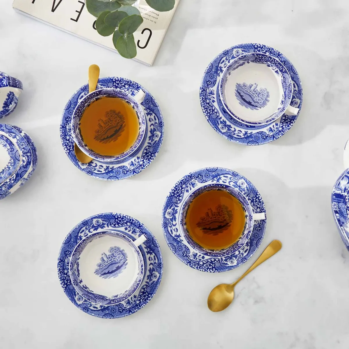 Spode Blue Italian Çay Fincanı Ve Hediye Kaşık Seti