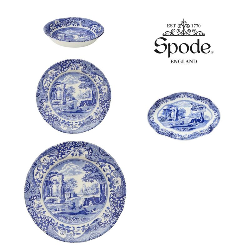 Spode Blue Italian 12 Parça Yemek Takımı Ve Oval Servis Tabağı Hediyesi