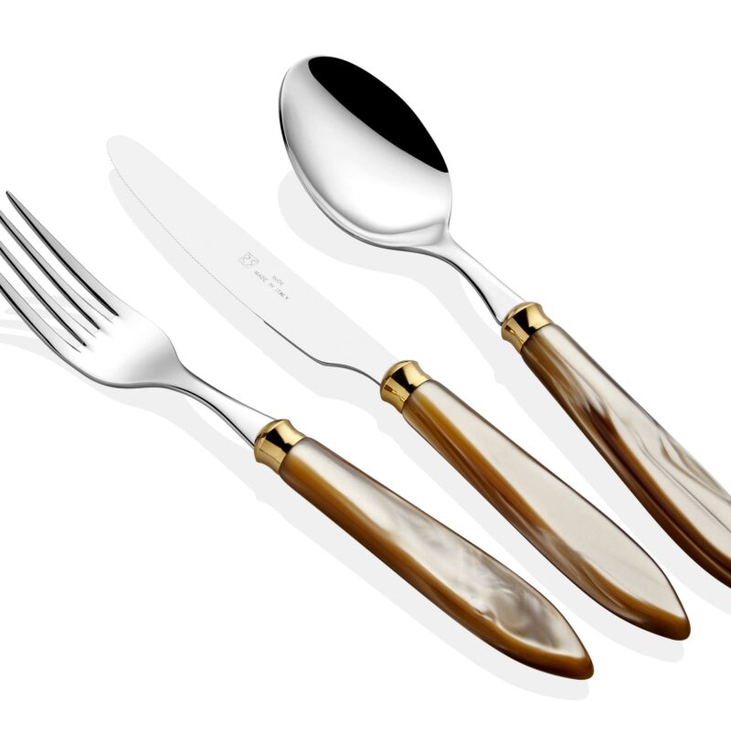 Rivadossi Agata Ring Şampanya Çatal Bıçak Seti 36 Parça