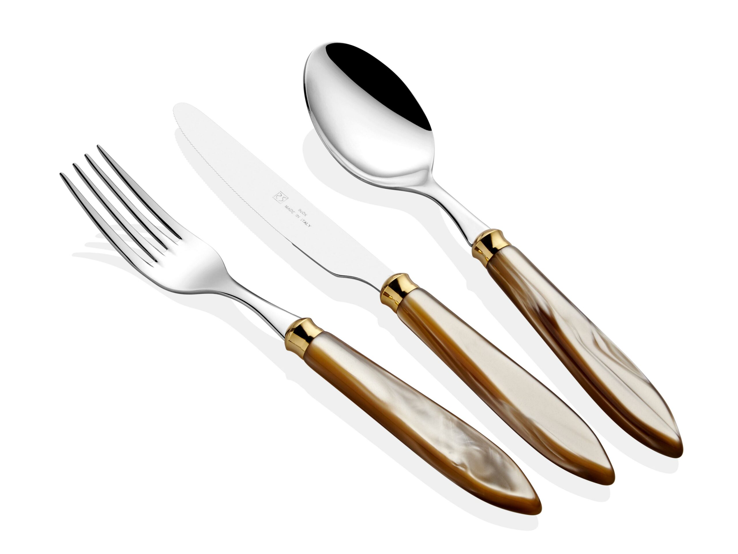 Rivadossi Agata Ring Şampanya Çatal Bıçak Seti 36 Parça