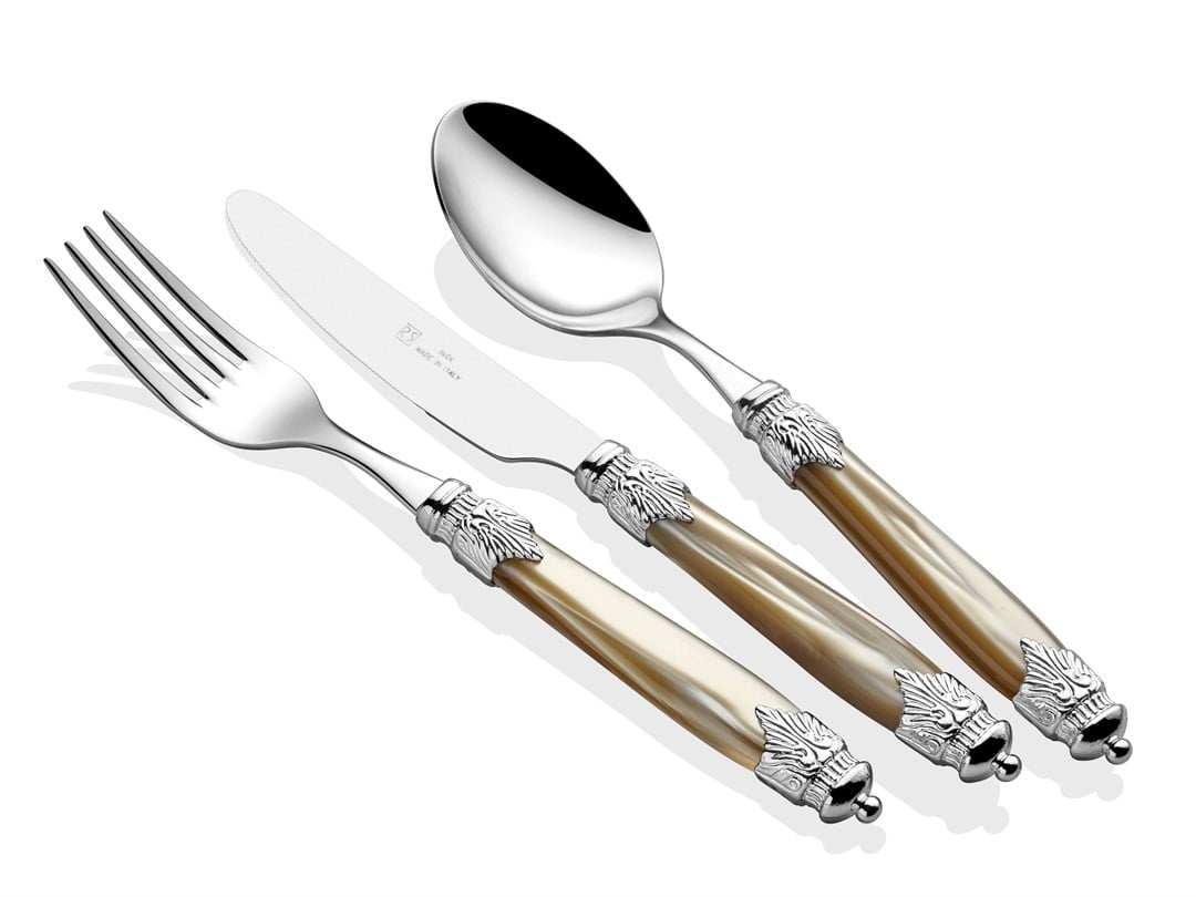 Rivadossi Arianna Chrome Şampanya Çatal Bıçak Seti 75 Parça