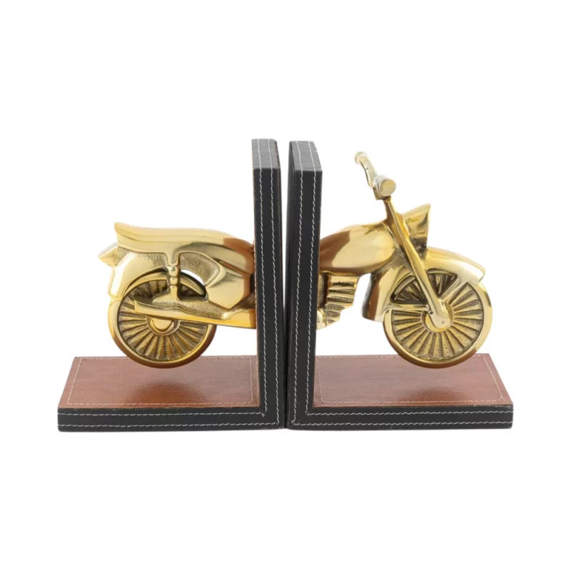 Motorsikletli Metal Gold Kitap Tutucu