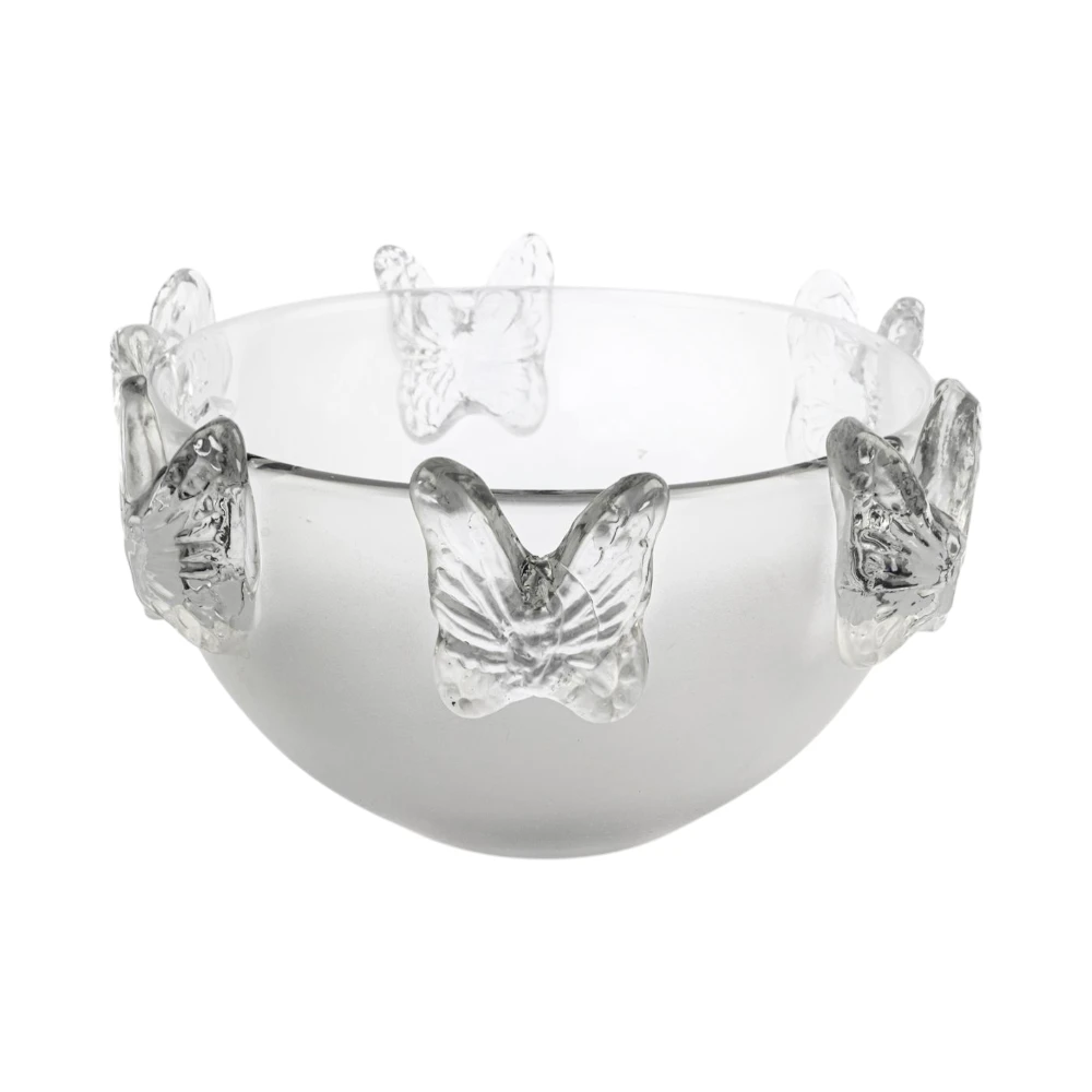 Buzlu Cam Kelebekli Kase