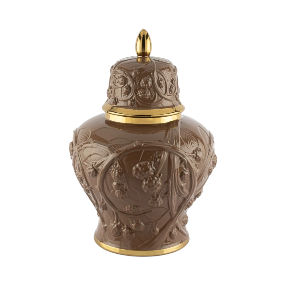 Kabartmalı Kahverengi Küp 41 CM