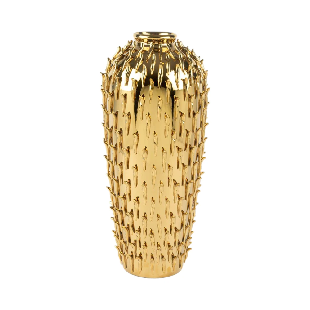 Tırtıklı Gold Vazo 46 CM