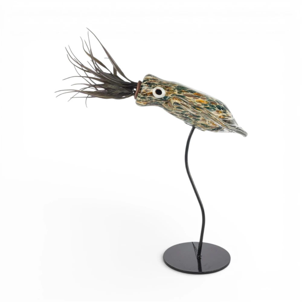 Kalamar Kahverengi-Yeşil Cam Dekoratif Obje