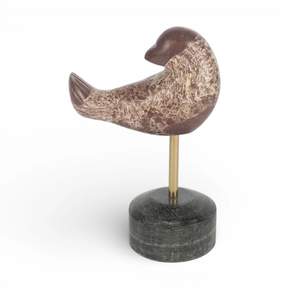 Kuşlu Bordo Mermer Obje