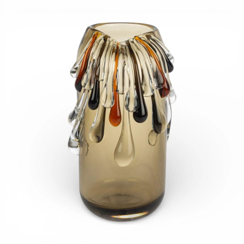 Damlalı Yeşil Cam Vazo