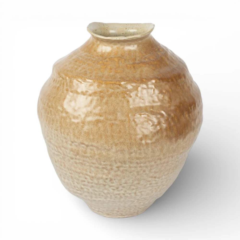 Krem-Kahve Seramik Küp 39 CM