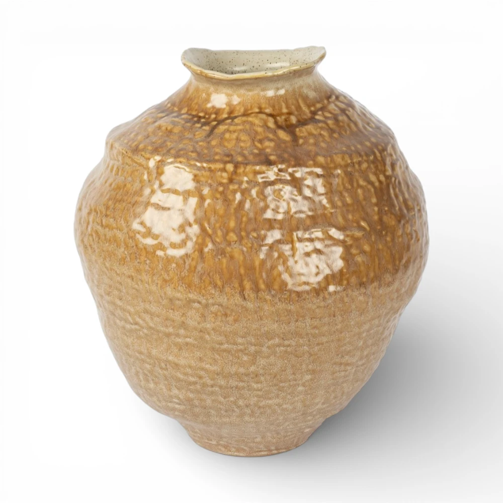 Krem-Kahve Seramik Küp 43 CM