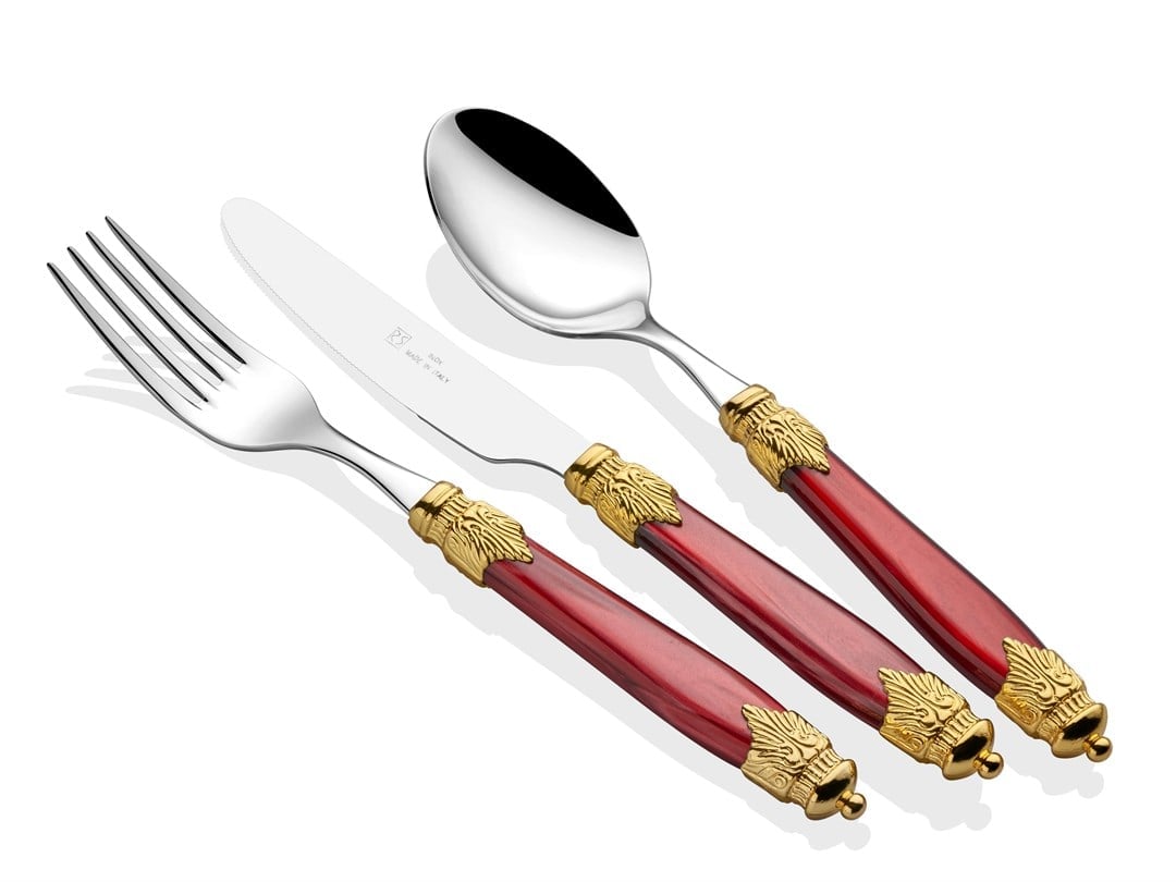 Rivadossi Arianna Ring Bordo Çatal Bıçak Seti 75 Parça