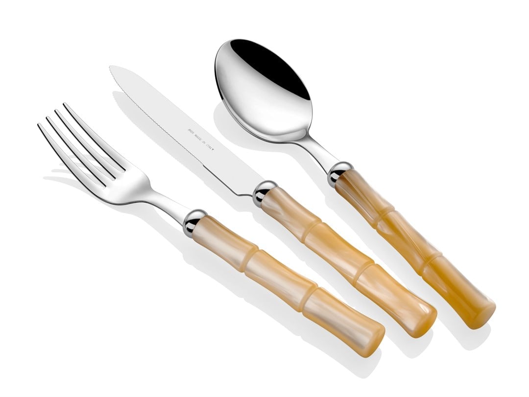 Rivadossi Bamboo Kemik Çatal Bıçak Seti 24 Parça