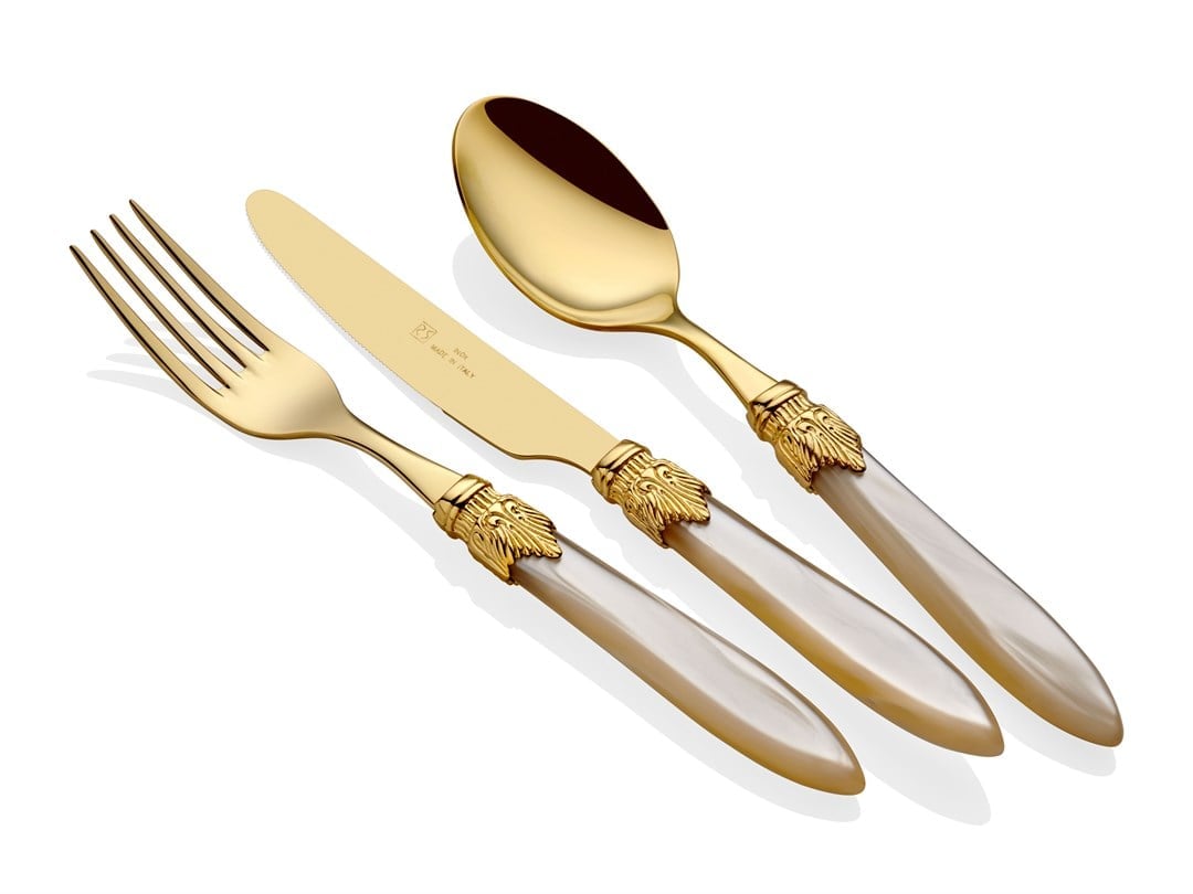Rivadossi Laura Oro Kemik Çatal Bıçak Seti 75 Parça