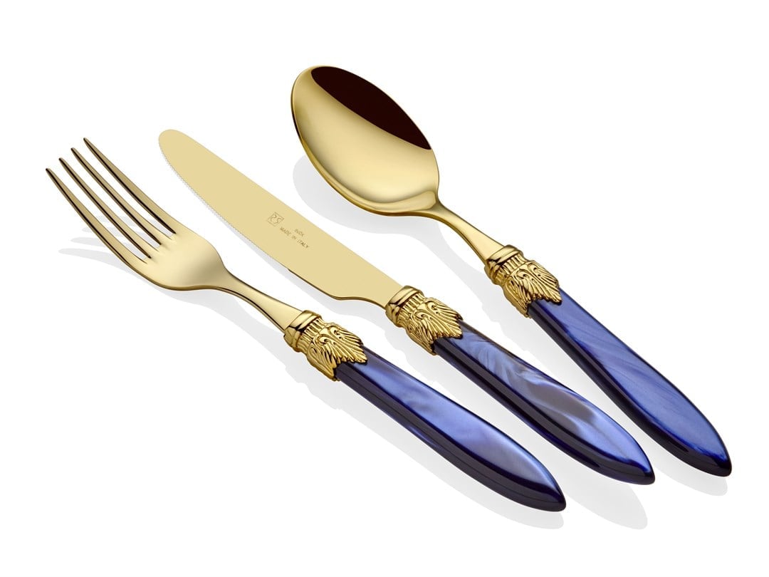 Rivadossi Laura Oro Lacivert Çatal Bıçak Seti 75 Parça