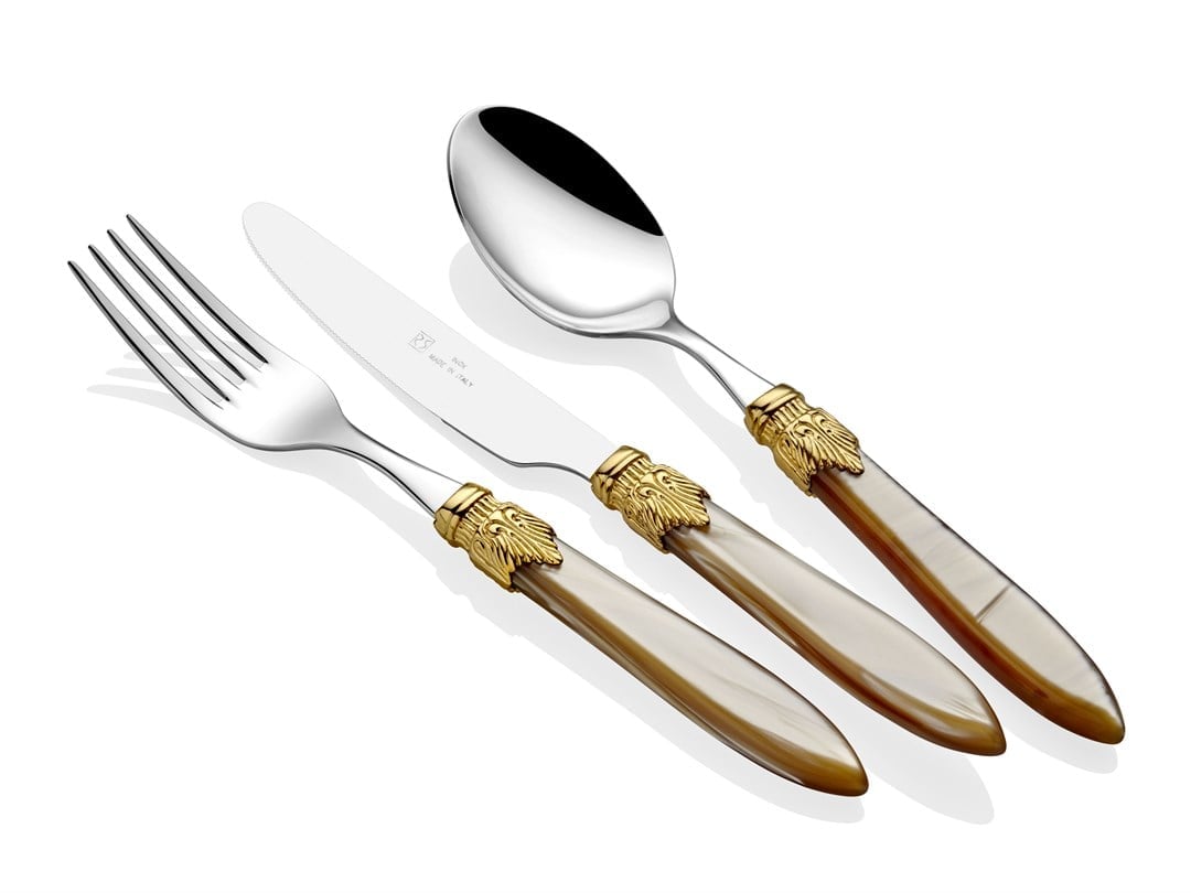 Rivadossi Laura Ring Şampanya Çatal Bıçak Seti 75 Parça