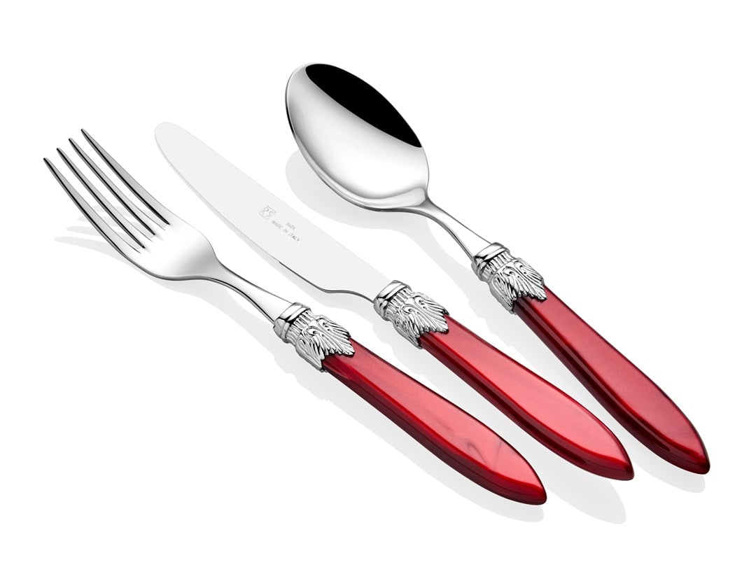 Rivadossi Laura Chrome Bordo Çatal Bıçak Seti 75 Parça