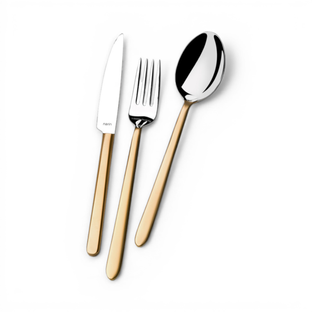 Plaides  Çelik Mat Altın Çatal Bıçak Takımı 89 parça