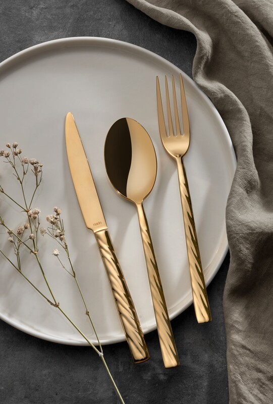 Vega Çelik Altın Titanyum Kaplama Çatal Bıçak Takımı 89 parça