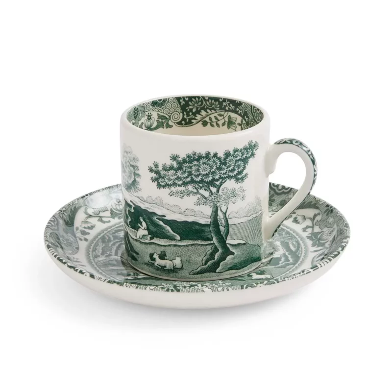 Spode Heritage Green Italian Kahve Fincanı ve Tabağı