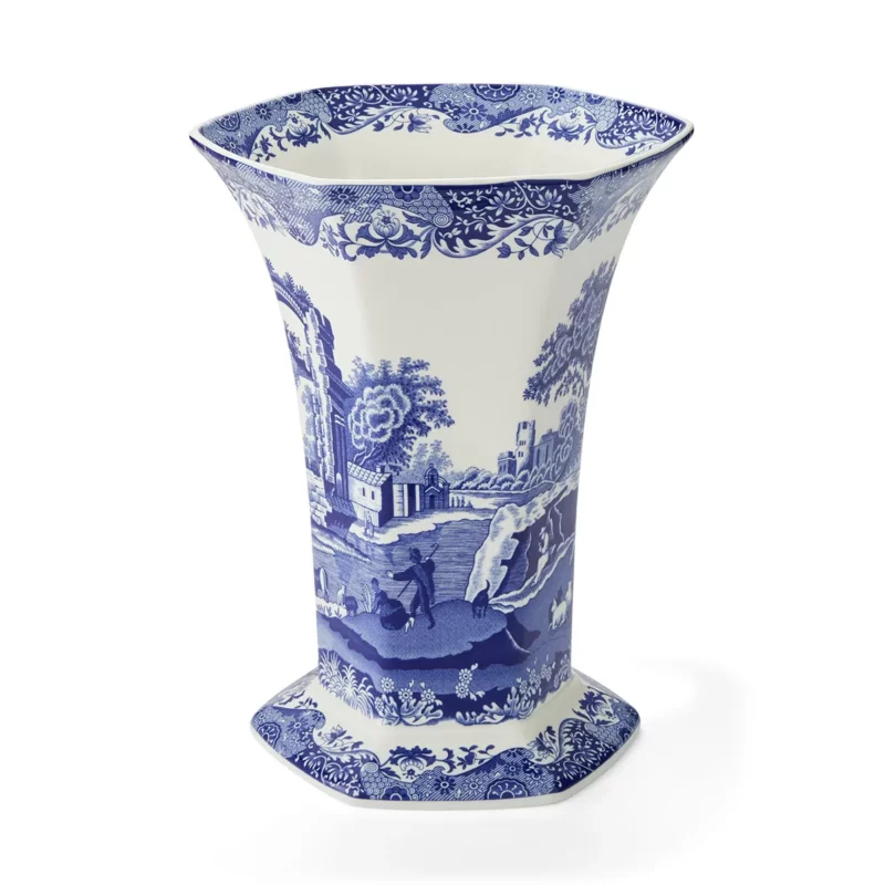 Spode Blue Italian Altıgen Vazo