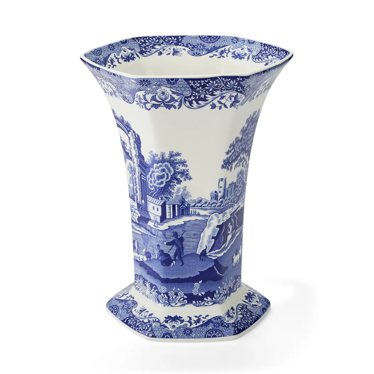 Spode Blue Italian Altıgen Vazo